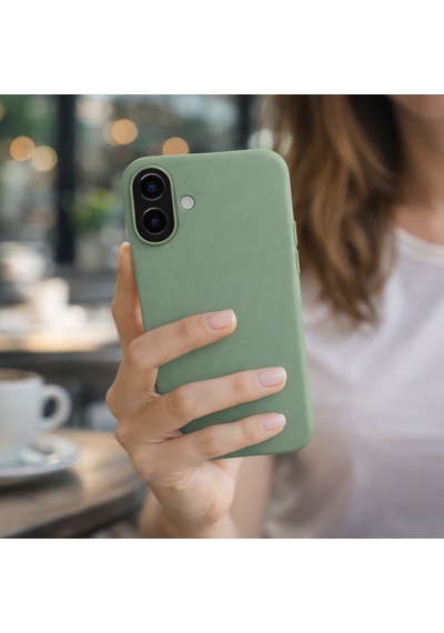 Apple Apple iPhone 17 Uyumlu Kılıf Renkli Lansman İçi Kadife Yumuşak Kamera Yükseltili Silikon Su Yeşili
