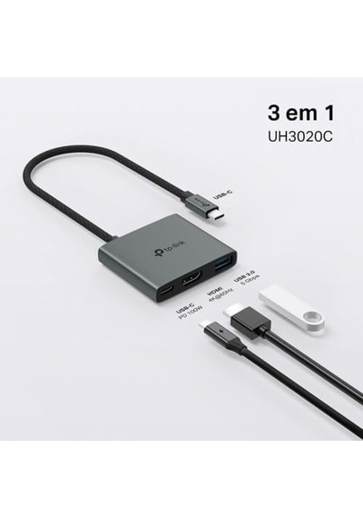 Uh3020c, 4k 60hz Hdmı, 100w Hızlı Şarj, 1x Type-a, 3'ü Bir Arada Usb-c Hub
