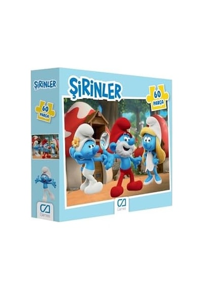 Şirinler 60 Parça 34x24cm Çocuk Puzzle Yapboz Serisi