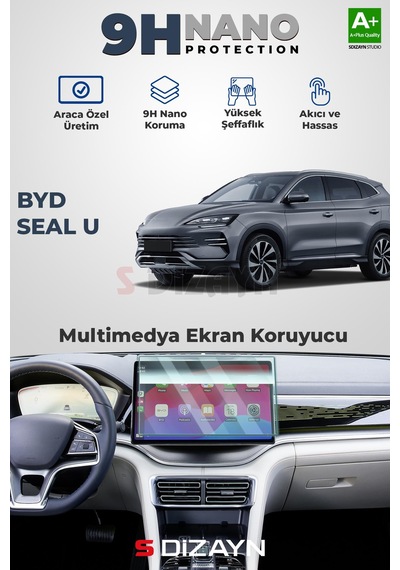 S-dizayn Byd Seal U 15.6 İnç 9h Nano Multimedya Ekran Koruyucu Parlak 2024 Üzeri A+ Kalite