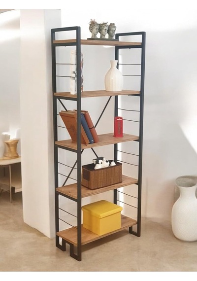Dekoratif Ahşap Raflı Metal Kitaplık Çok Amaçlı 5 Raflı Dolap Matkapsız Kolay Kurulum Çok Renkli Dekoratif Ahşap Raflı Metal Kitaplık Çok Amaçlı 5 Raflı Dolap Matkapsız Kolay Kurulum Çok Renkli