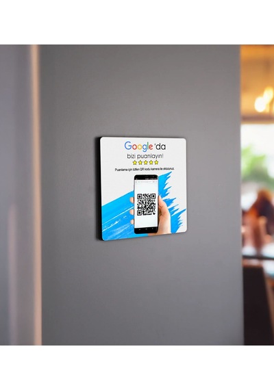 Bk Gift İşletmelere Özel Mdf Ahşap Google Puanlama Tabelası 20x20cm