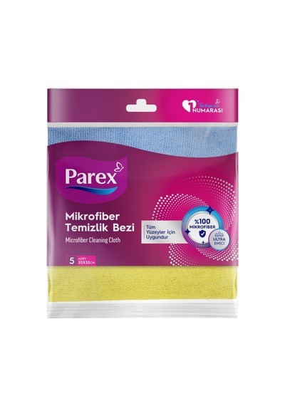 Parex Mikrofiber Temizlik Bezi 5'li - 6 Adet Tarı Tek Ebat