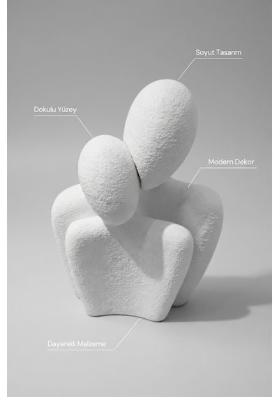 Modern Soyut Çift Biblo Dekoratif Heykel Minimal Aşk Figürü Ev Ofis Masa Süsü 9x13