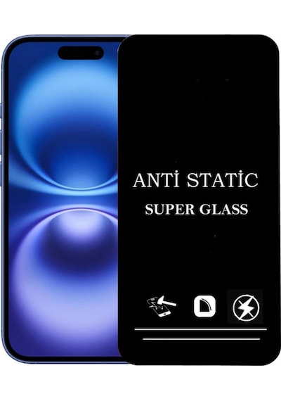 Apple Uyumlu   iPhone 16 Plus Anti Statik Ekran Koruyucu Toz Tutmayan Kırılmaz Cam