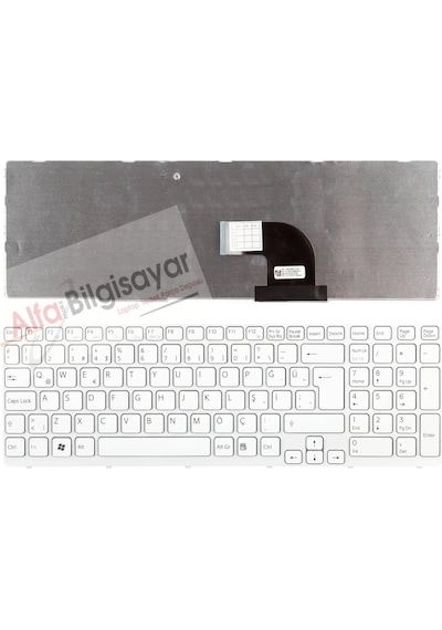 Alfabilgisayar Sony Uyumlu Vaio Sve1511C4E, Sve1512F1R, Sve1513E1R Beyaz Renk Klavye, T