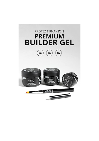 Momo Professional Premium Builder Gel Protez Tırnak Jeli No.01 Şeffaf 35 gr
