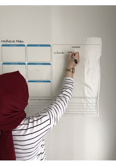 Haftalık Planlayıcı Takvim Akıllı Kağıt Tahta Silgili Kalem Hediy