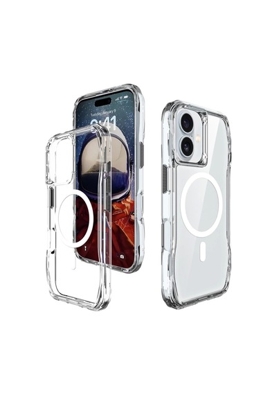 Apple Uyumlu iPhone 16 Plus Kılıf Magsafe Şarj Özellikli Airbagli Şeffaf Redclick İncek Kapak