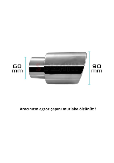 S-dizayn Dacia Duster 2 Krom Egzoz Ucu Vidalı 60mm Çap 2018-2023