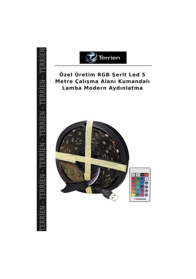 Özel Üretim Rgb Şerit Led 5 Metre Çalışma Alanı Kumandalı Lamba Modern Aydınlatma Çok Renkli