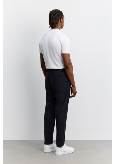 Avva Erkek Lacivert Klasik Bel Kırışmayan Teknik Kumaş Relaxed Fit Pantolon A62y3209