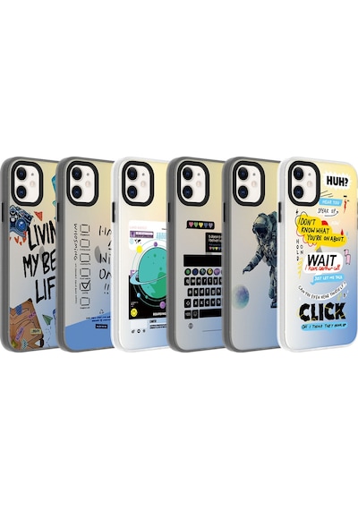 Apple Uyumlu iPhone 12 Kılıf Desenli Zore Dragon Sert Kapak Kelimeler