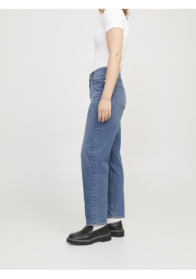 Jack & Jones Kadın Mom Fit Jean - Lisbon - 12259230 Medium Blue Denim Çok Renkli