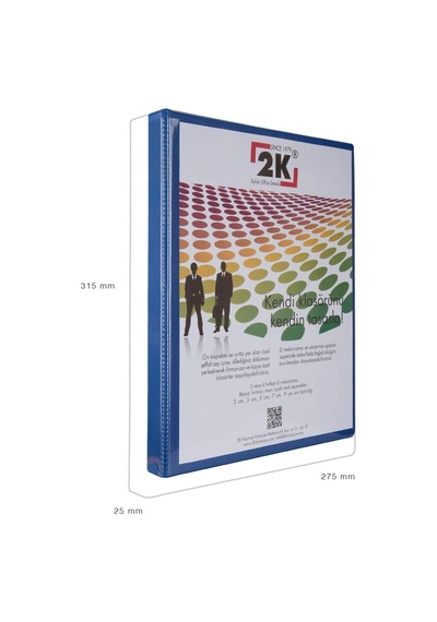 Evrak Sunum Tanıtım Firma Klasörü A4 Pvc 2 Cm 4 Halkalı 150 Yaprak Kapasiteli Ring Binder File 25,5x32 Cm. Mavi Diğer