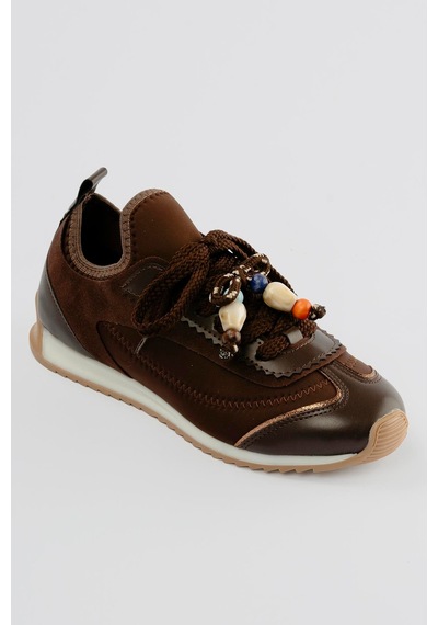 Mubiano Kadın Sneaker Düz Taban Boncuk Detaylı Streç Spor Ayakkabı Brisa Kahve Kahverengi Mubiano Kadın Sneaker Düz Taban Boncuk Detaylı Streç Spor Ayakkabı Brisa Kahve Kahverengi