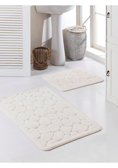 Cotton Eco Taş Desen 2 Li Paspas Krem 60 x 100 / 50 x 60 CM Krem