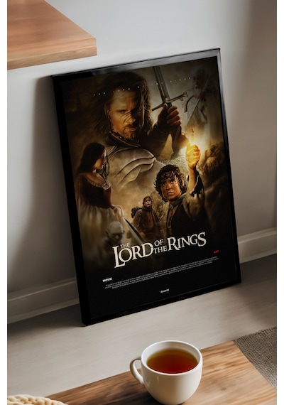 Lord Of The Rings Siyah Ahşap Çerçeveli Poster, Film Duvar Tablosu