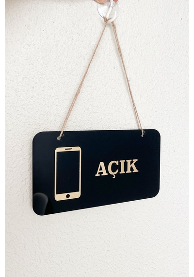 Telefoncular İçin Açık Kapalı Kapı Tabelası 22x12 Cm