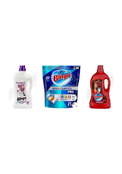 Bingo Yüzey Tem. Fresh 2.5 Lt + Bulaşık Tab. 36'lı + Renkliler 3lt 3'lü Set Diğer