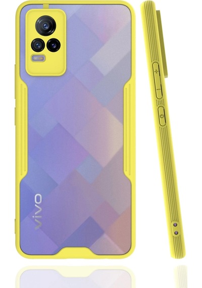Cosmotex Newface Vivo V21e Kılıf Platin Silikon - Sarı