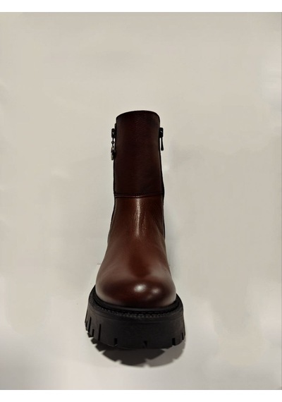 Castle Black Yldz-23782-1 Hakiki Deri Kadın Botu Taba