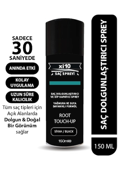 Xi10 Siyah Saç Dolgunlaştırıcı Sprey Ve Dip Kapatıcı Topik Sprey