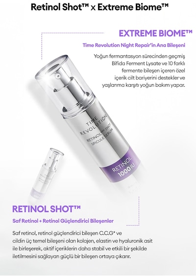Missha Time Revolution Retinol Kırışıklık ve Gözenek Karşıtı Retinol Serum 1000 Shot Spicule Serum