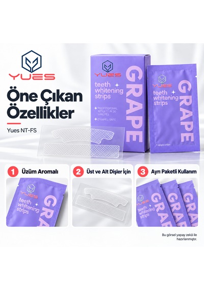 Yues Nt-fs Üzüm Aromalı Diş Beyazlatma Şeridi 7 Çift 14 Adet