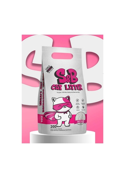 S&b Super Bentonite 20 Litre Bebek Pudralı Topaklaşan Kedi Kumu