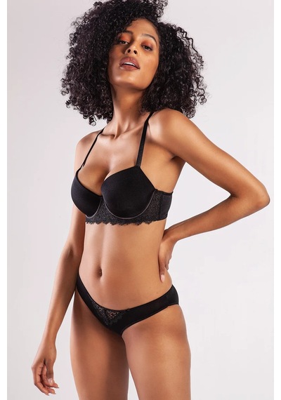 Melonika Golshan Garland Big Size Plunge Bra, Black Konforlu Ve Şık Sütyen Çok Renkli