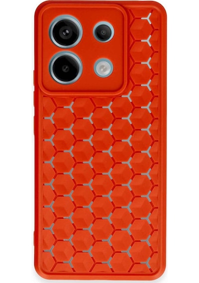 Xiaomi Redmi Note 13 Pro 5g Uyumlu Kılıf Petek Silikon Kapak - Kırmızı