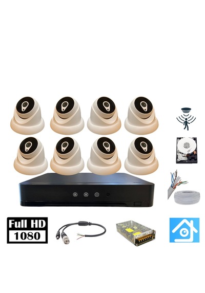 5mp Lens 1080p Dome 8 Kamera 250gb Hdd Güvenlik Kamerası Seti