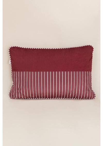Charm Kırmızı Beyaz Şerit Baskılı Kırlent 40x60 35256a Çok Renkli