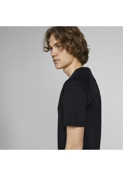 Jack & Jones Bisiklet Yaka Basic Tisört-Curved 12164936 Siyah