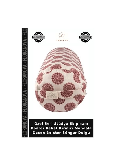 Özel Seri Stüdyo Ekipmanı Konfor Rahat Kırmızı Mandala Desen Bolster Sünger Dolgu