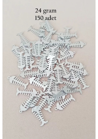 Oya Abiye Bileklik Kolye Pleksi Metalik Plastik Pul Gümüş Renk 24 Gram 150 Adet - Bnc589