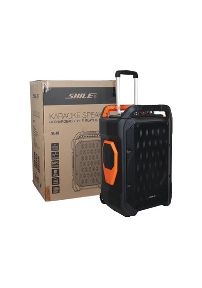 Sh Shile Sl-10 120 Watt Taşınabilir Seyyar Amfi Hoparlör Kablosuz 1 El + 1 Yaka Mikrofonlu Kumandalı Usb+sd+bt Najma