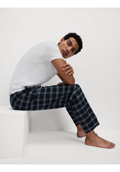 Marks & Spencer Çizgili %100 Pamuk Pijama Altı T07005125 Lacivert