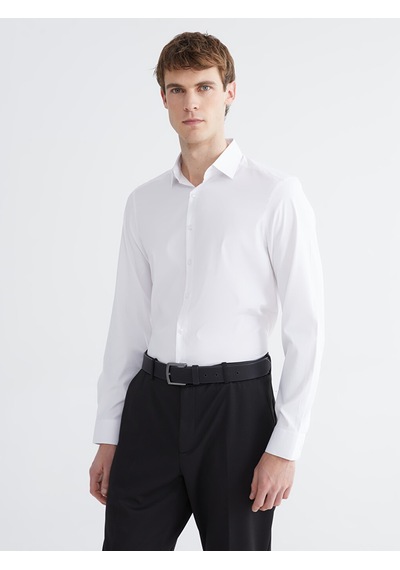 Lcw Busıness Beyaz Slim Fit Armürlü Erkek Basic Gömlek