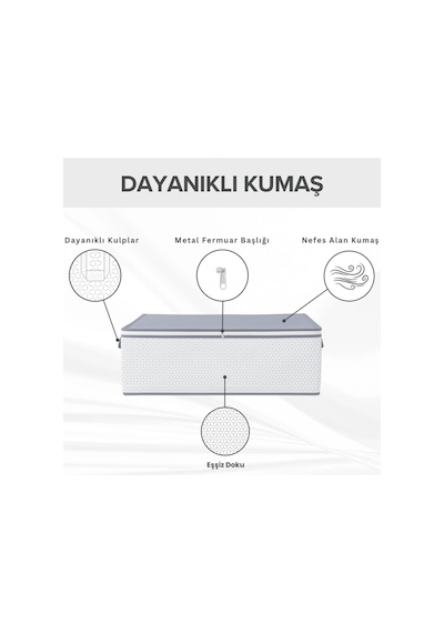 6'li Set - Geometrik Çizgili Büyük Boy Baza Altı & Çekyat Altı Hurç 65 X 45 X 22 Cm Tela 45 X 65 B Diğer