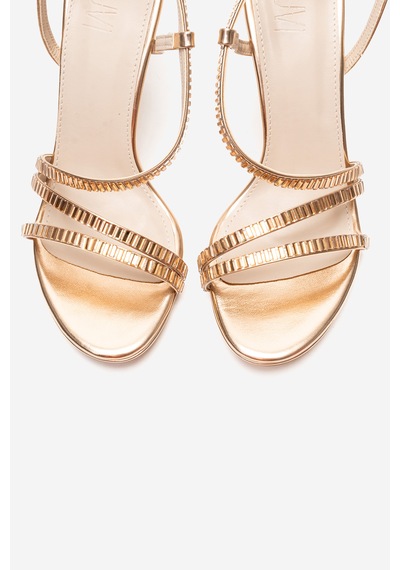 Luvishoes Nuevo Rose Cilt Taşlı Kadın Topuklu Abiye Ayakkabı