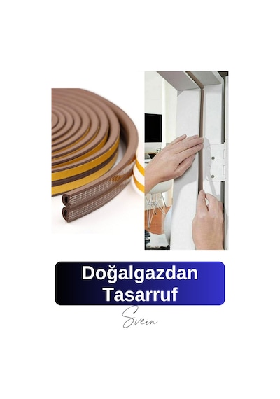 Kapı Pencere Fitili Soğuk İzolasyon Bandı Kendinden Yapışkanlı Güçlü Kauçuk Yalıtım Bant 2x10 20 Mt