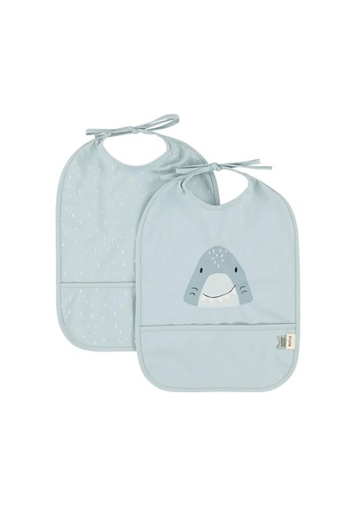Trixie Mr. Shark - Sıvı Geçirmez 2li Mama Önlüğü Seti 96-319 Mavi