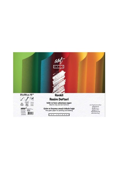 Clara Renkli Resim Defteri 160 Gr / 180 Gr, 35 X 50, 12/3 Yaprak Sku: Zeus8690010343512