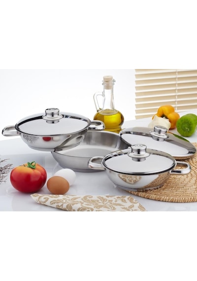 Gülsan Omlet Set 6 Parça Sahan Seti Çelik Kapak