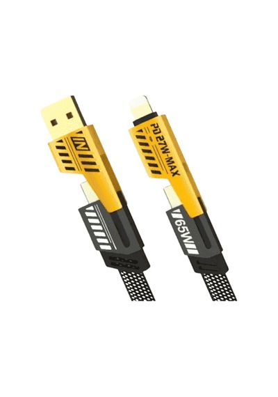 Usb Hızlı Şarj Veri Kablosu, 65w, Çoklu Bağlantı, 1.2m 0