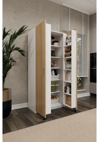 Asra Trend MK-04 %100 MDF 80x180 cm Çok Amaçlı Mutfak Kiler Dolabı Kapak İçi Raflı Erzak Dolabı Beyaz Royal Mermer Asra Trend MK-04 %100 MDF 80x180 cm Çok Amaçlı Mutfak Kiler Dolabı Kapak İçi Raflı Erzak Dolabı Beyaz Royal Mermer