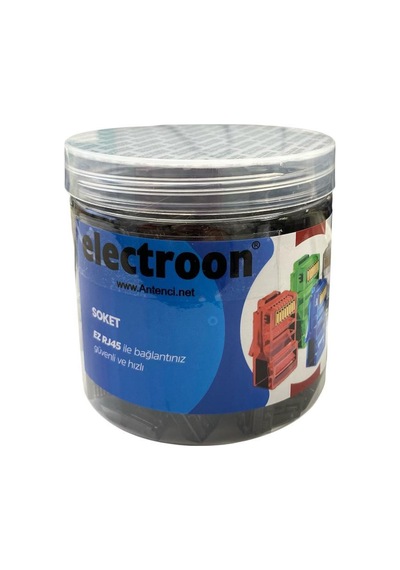 Electroon Siyah Cat6 Ezrj45 Açık Uçlu Soket 8p/8c - 100adet