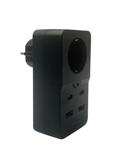 Isıya Dayanıklı Termal Akım Korumalı 1 Priz Girişli 2 Usb Girişli 2 Type-c Girişli Pirz 5332